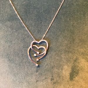 Rose gold and white gold diamond necklace